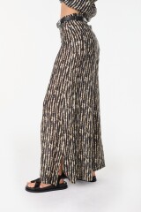 Pantalon Cuarzo Lino Estampa Negro
