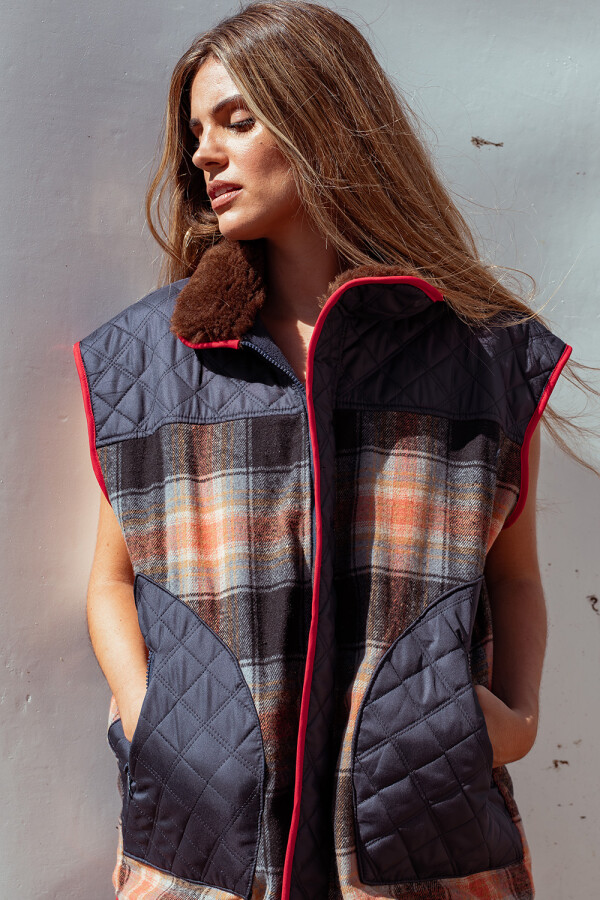 Saddle vest Azul Marino / Naranja