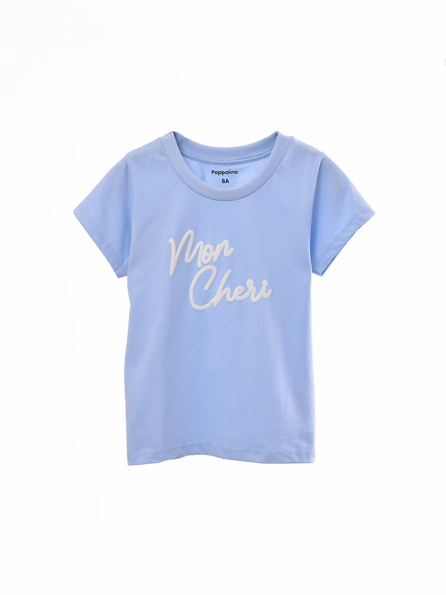 REMERA ESTAMPADA - CELESTE 