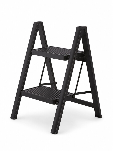 ESCALERA PLEGABLE DOS PELDAÑOS NEGRO