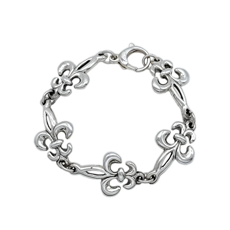 Pulsera Flor de Lis-Plata 925 Inflada-Sin Piedra-PU3348 sinpiedra