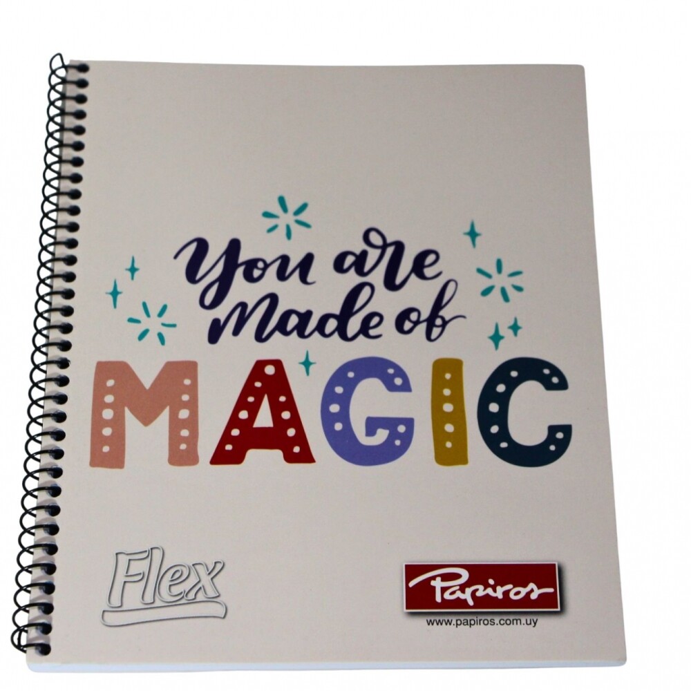 CUADERNO PAPIROS CON ESPIRAL DE 96 HOJAS TAPA MAGIC