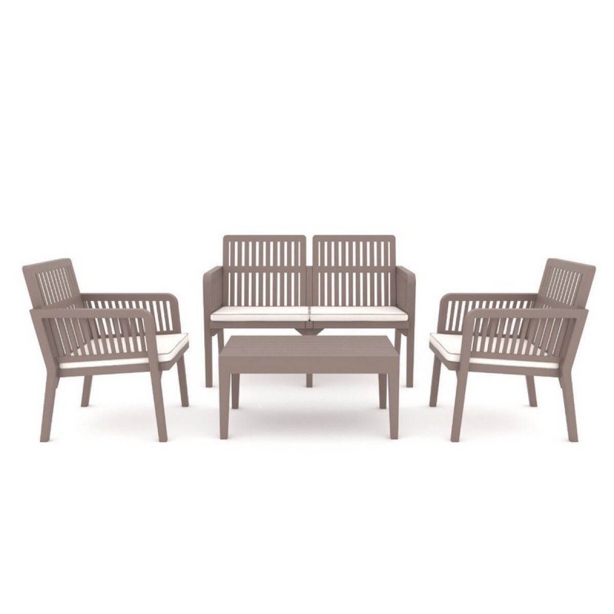 SET 4 PIEZAS EXTERIOR LIZBON 2 SEATER CAPUCCINO 