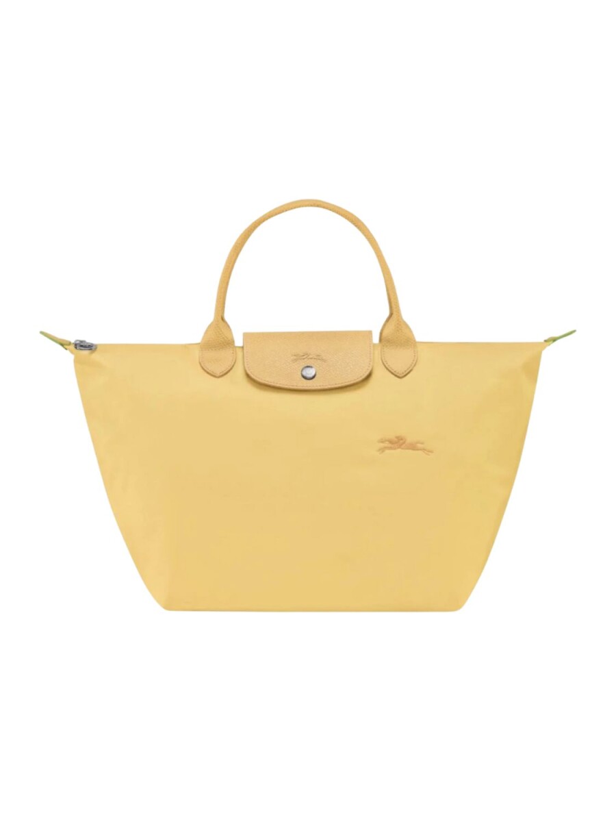 Longchamp -Cartera Longchamp plegable de nylon con cierre y asa corta, Le pliage green M 