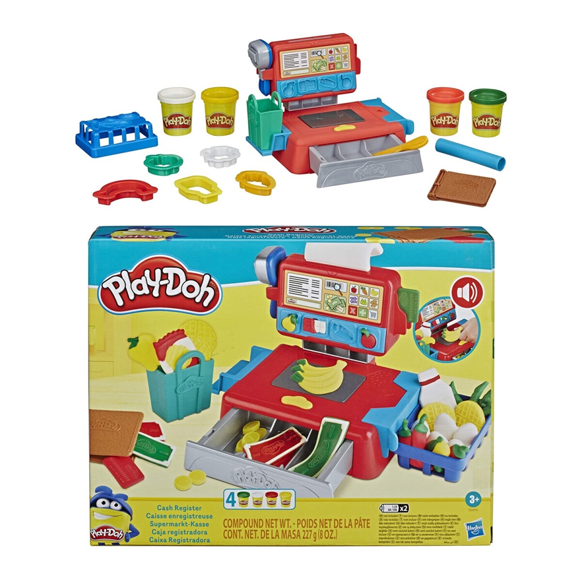 Juego de masa para moldear Play Doh Caja Registradora con sonidos y accesorios 
