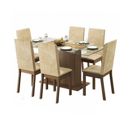 JUEGO DE COMEDOR MARRÓN MDF IMPERIAL