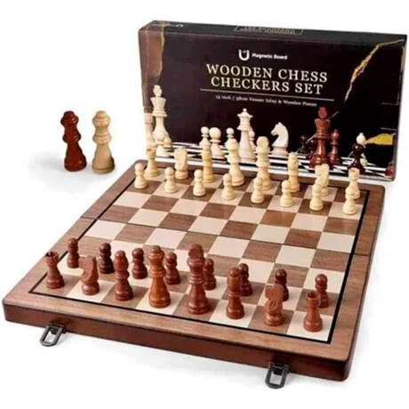 Juego De Ajedrez De Madera y Magnético Juego De Ajedrez De Madera y Magnético