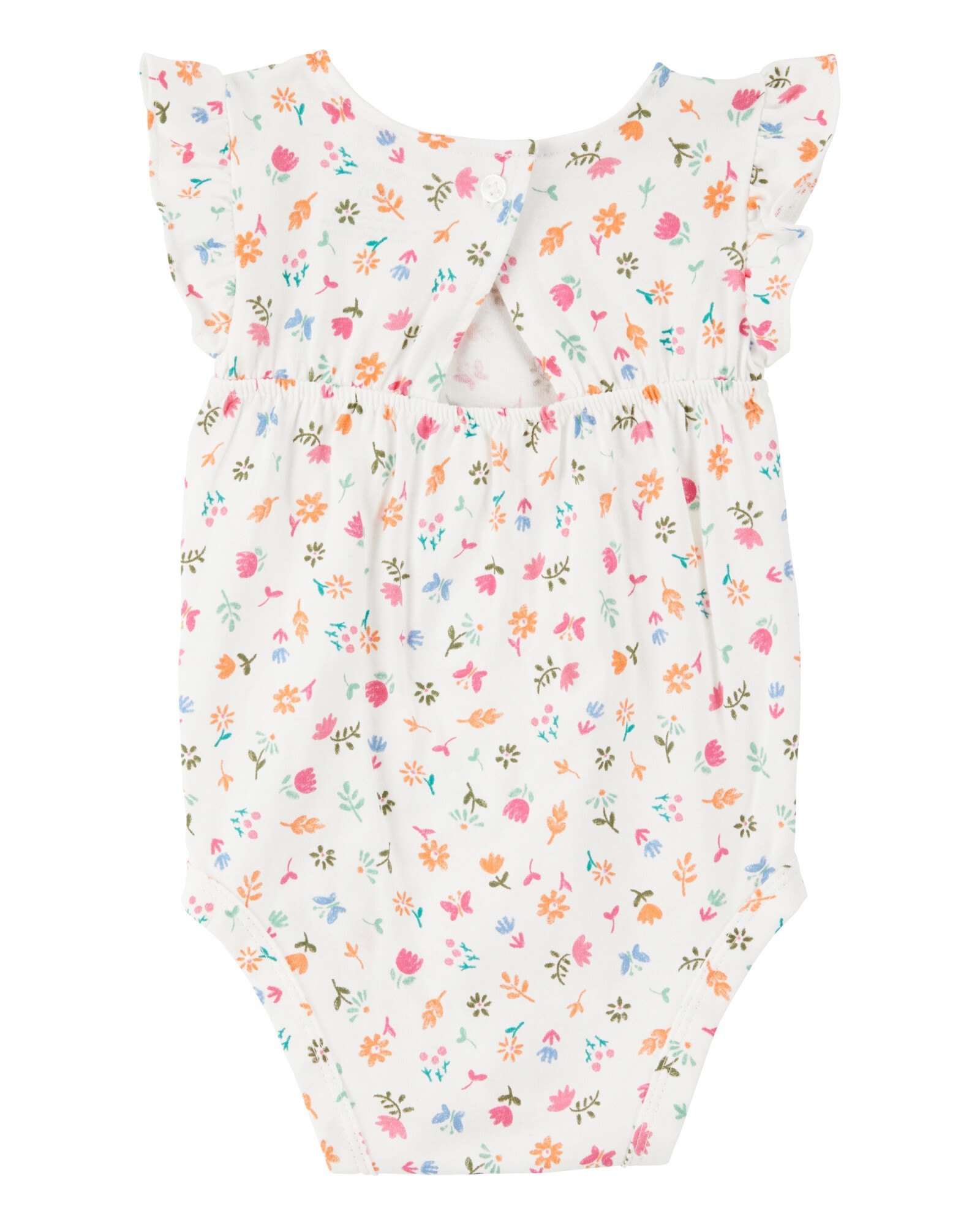 Set dos piezas de algodón, short y body con volados, diseño floral Sin color