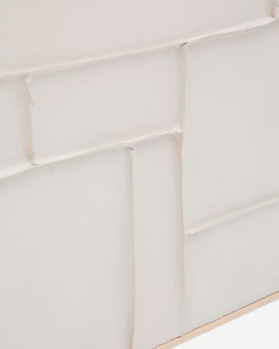 Cuadro Klis de lino con formas geométricas blanco 80 x 100 cm