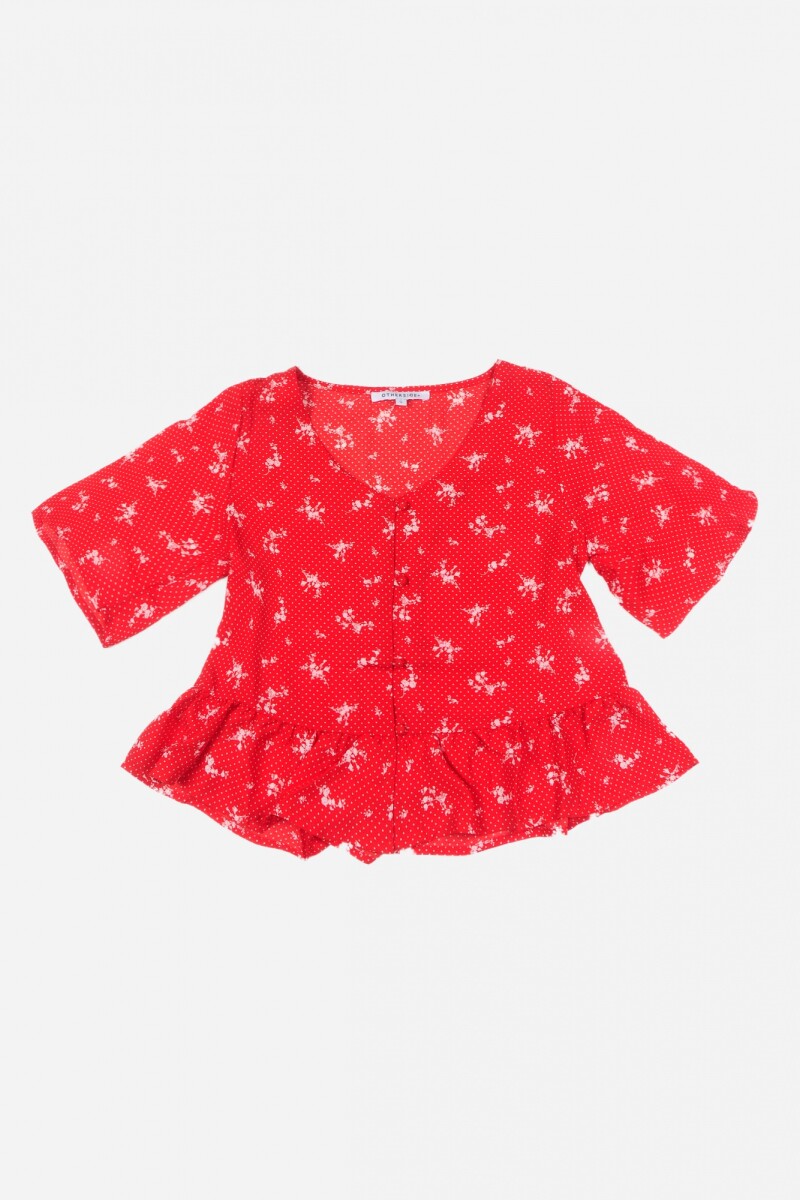 Blusa de dama ROJO Y BLANCO