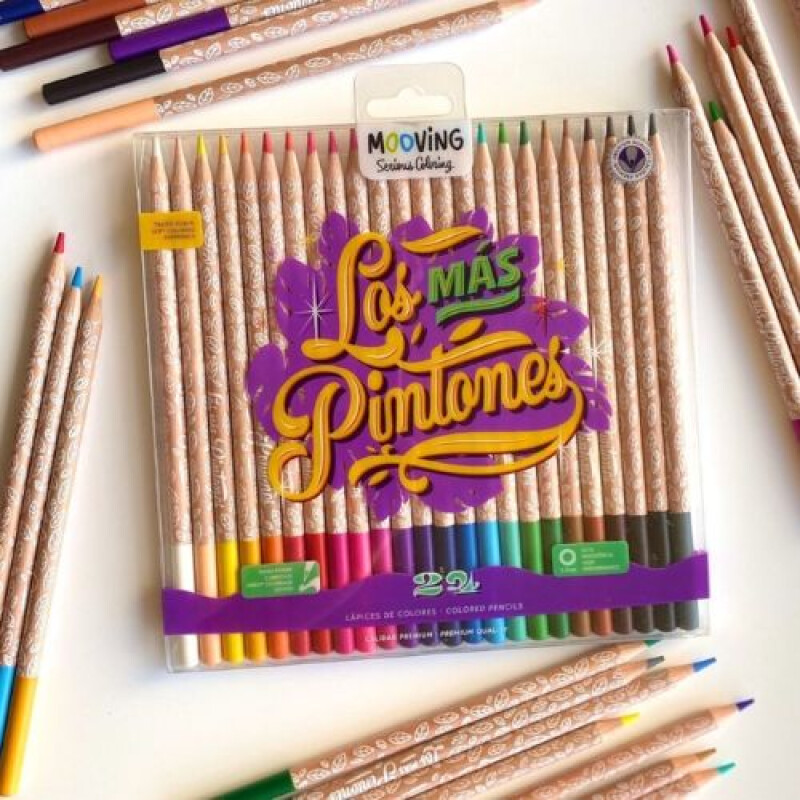 Lapices de colores Mooving caja x24- Los mas pintones Lapices De Colores Mooving Caja X24- Los Mas Pintones