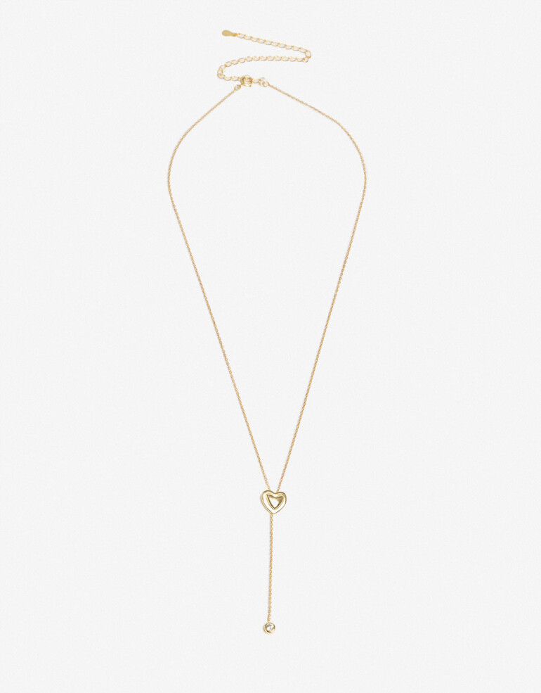 Collares Cortos Strass Collar Corto Plata 925 Corazón - Dorado