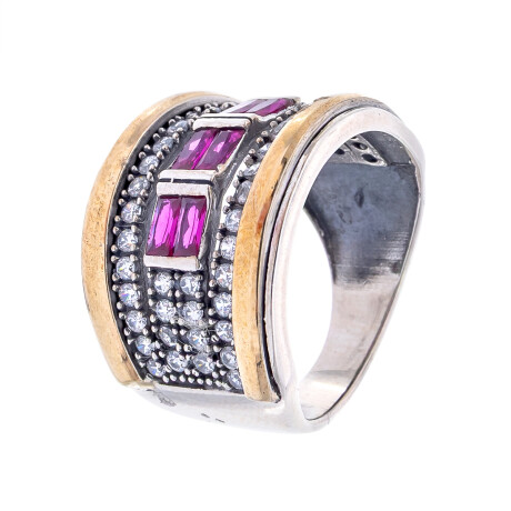 Anillo de plata y double con circonia Anillo de plata y double con circonia