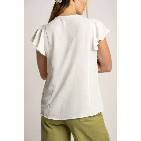 Blusa Escote V Nacar