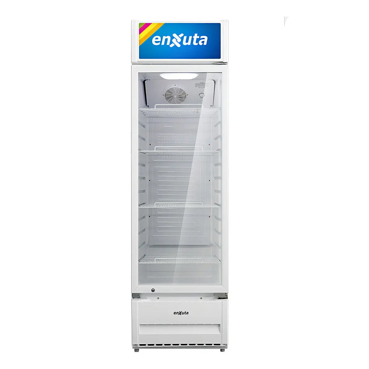 Vitrina Comercial Vertical 309 Litros Con Cenefa Luminosa Led 