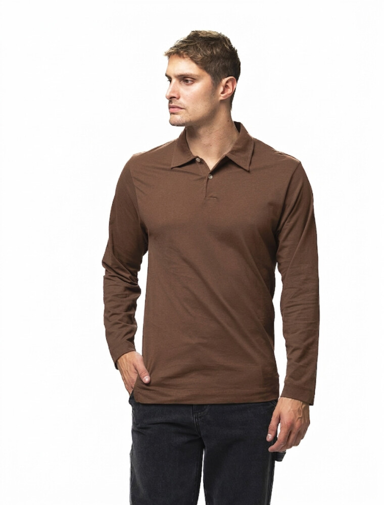 Remera Manga Larga Polo Bruselas Tostado