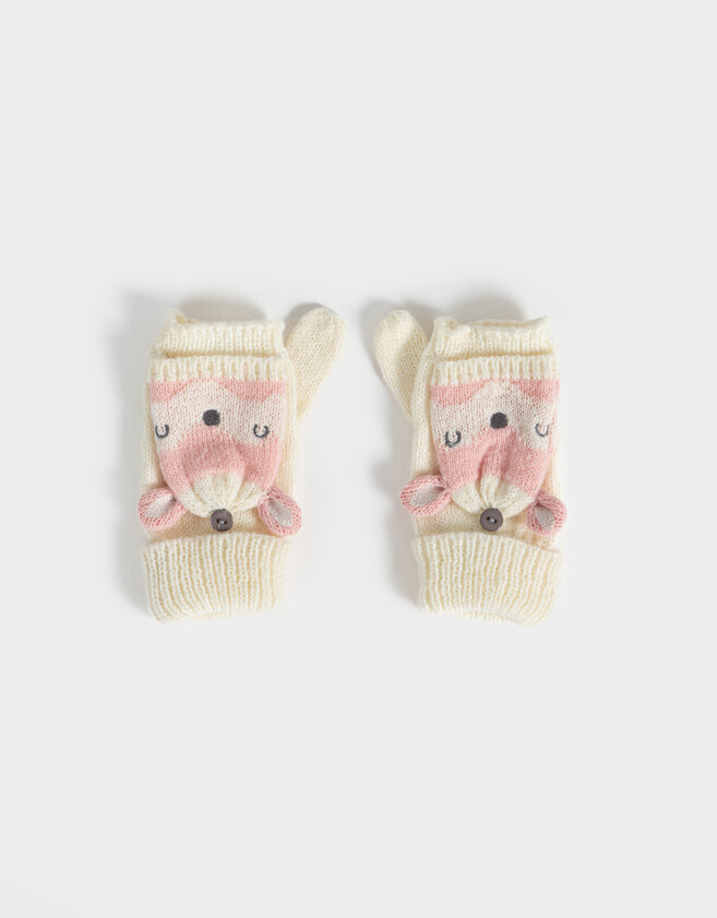 Guantes Infantiles Animalito Guante Infantiles De Osito - Blanco Crudo