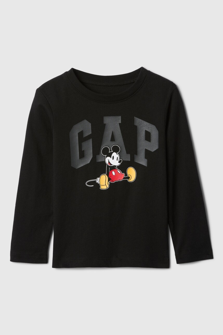 Remera Disney Manga Larga Toddler Niño Sp Dis Fam Black