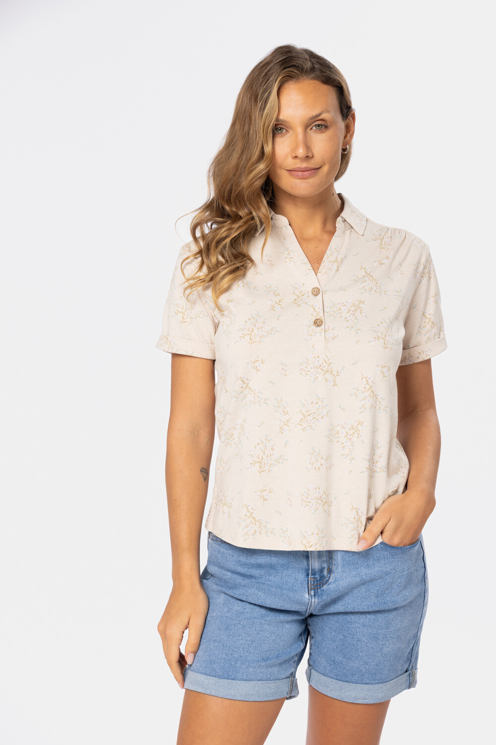 CAMISA ESTAMPADA Beige