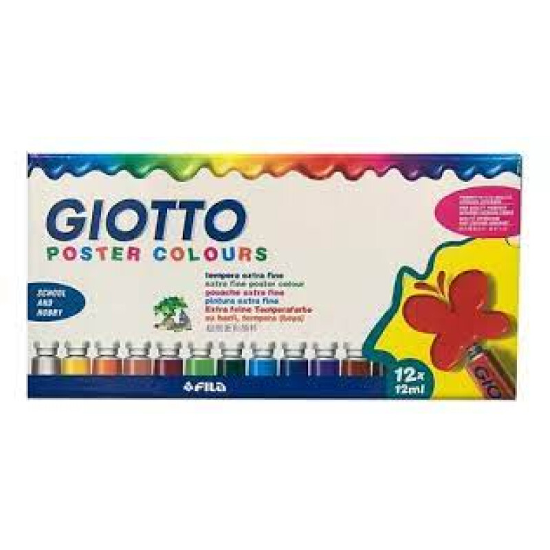 Giotto Poster Colors 12 Colors x 12ml Giotto Poster Colors 12 Colors x 12ml