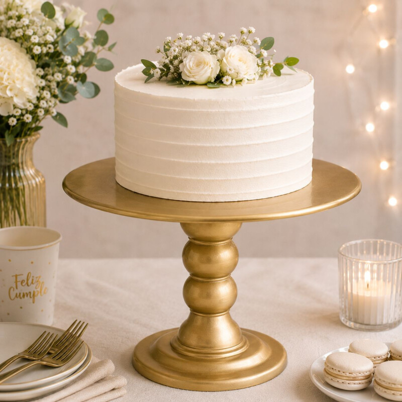 Soporte de Torta 32 cm x22cm Dorado