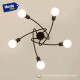 Lampara Colgante Araña 5 Brazos Aplique Negro