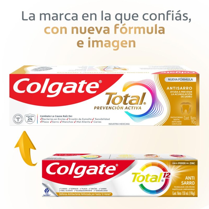 Pasta De Dientes Colgate Total 12 Control Sarro 90 Grs. Pasta De Dientes Colgate Total 12 Control Sarro 90 Grs.