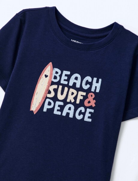 CAMISETA INFANTIL CON ESTAMPA AZUL