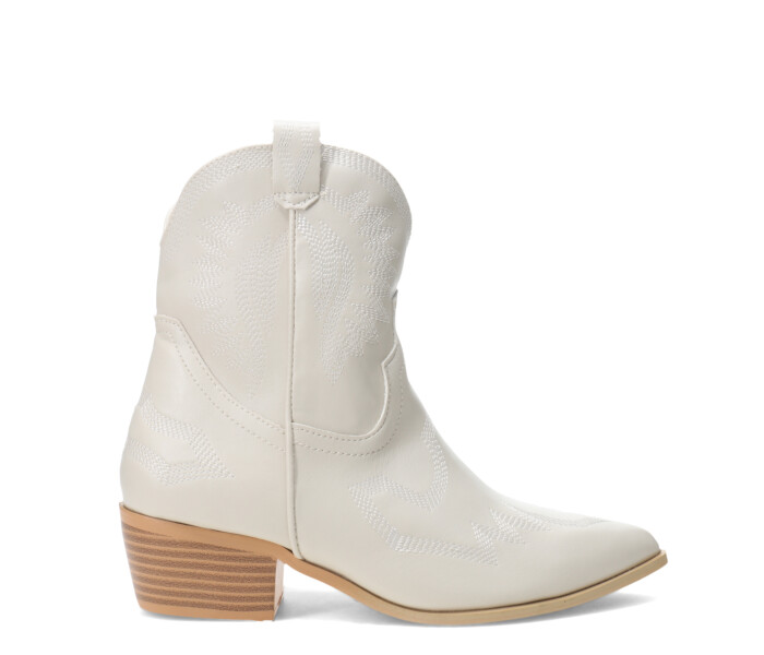 Bota PISCIS estilo tejana baja White