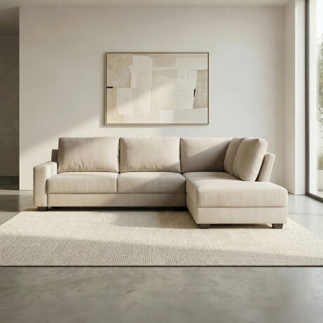 Rinconera Avero - Tela Microfibra - Chaise derecho Berlin 02 (Beige)