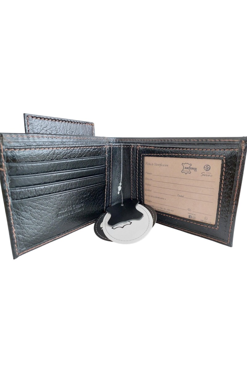 Billetera - Cuero Genuino con Tarjetero Extraíble Negro