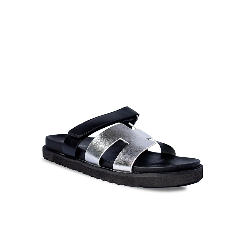 Sandalia de dama Panama Jack Silver/Black