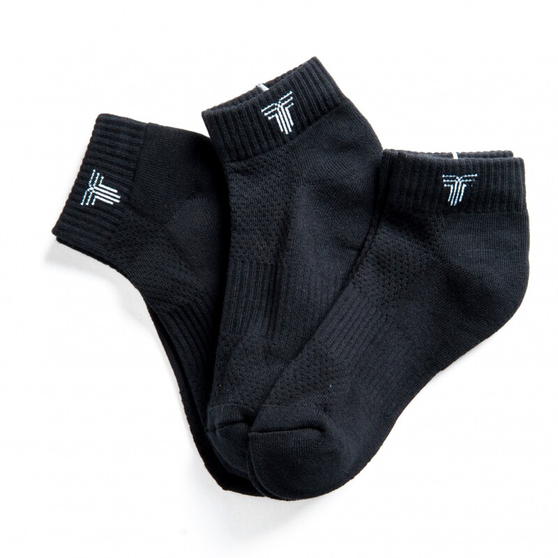 Medias Tripack Soquete Unisex Negro