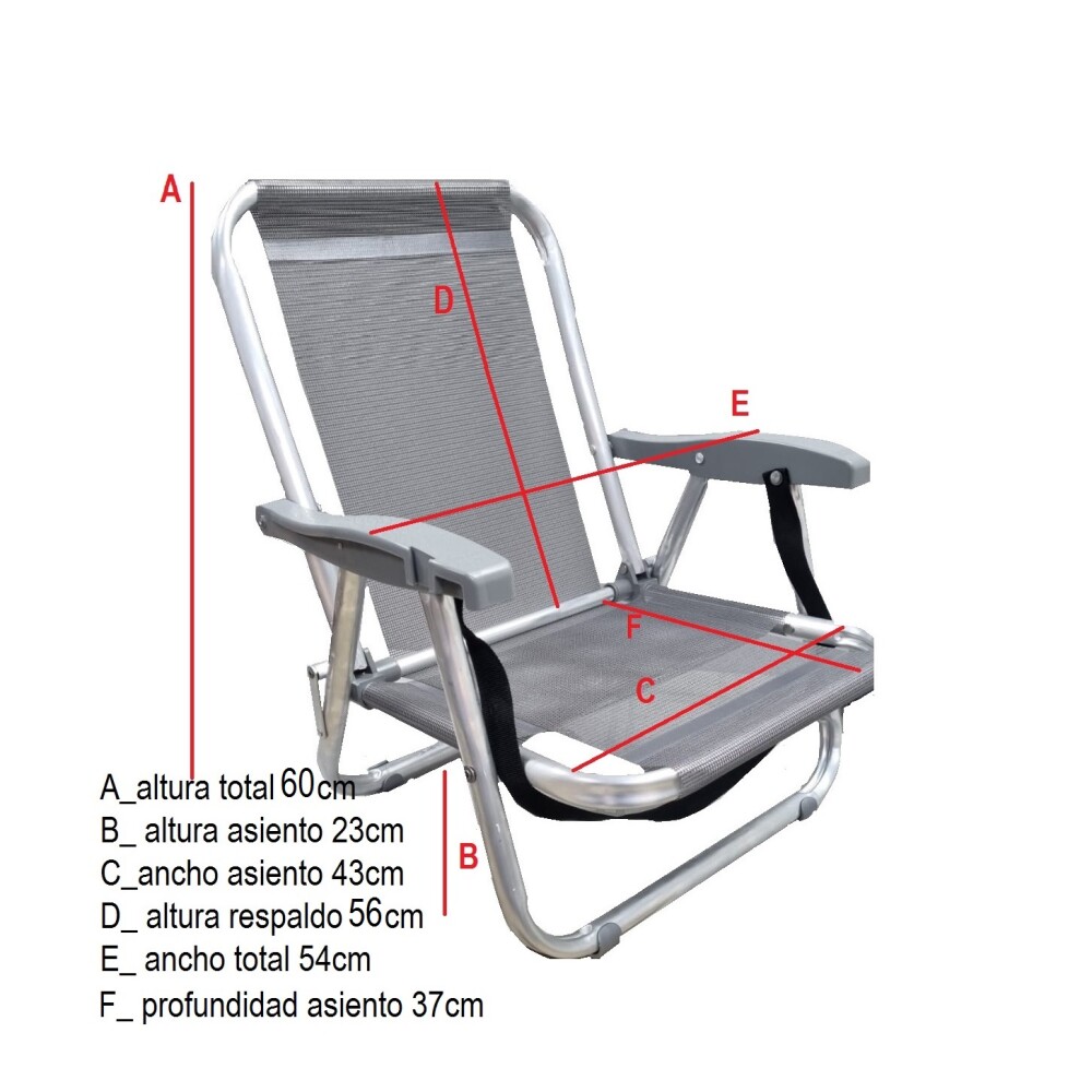 Silla Baja Playa, Pesca Buzios C/correa En Aluminio Apta 120kg AZUL