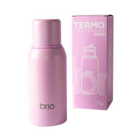 Set De Termo 750 Ml Y Mate Con Tapa brio Acero Inox Lavanda