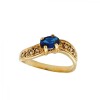 Anillo Halo-Oro Bajo-Piedra Zafiro y Zirconia-AN8123 conpiedra