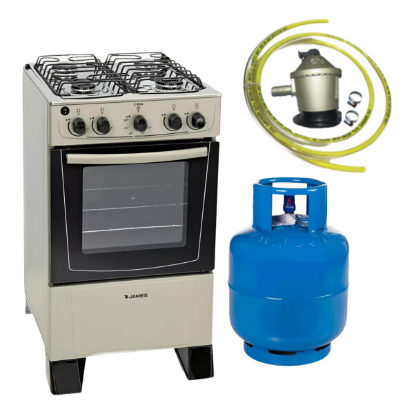 COCINA GAS JAMES C105 B TITANIUM + GARRAFA DE ENVASE 13KG COCINA GAS JAMES C105 B TITANIUM + GARRAFA DE ENVASE 13KG