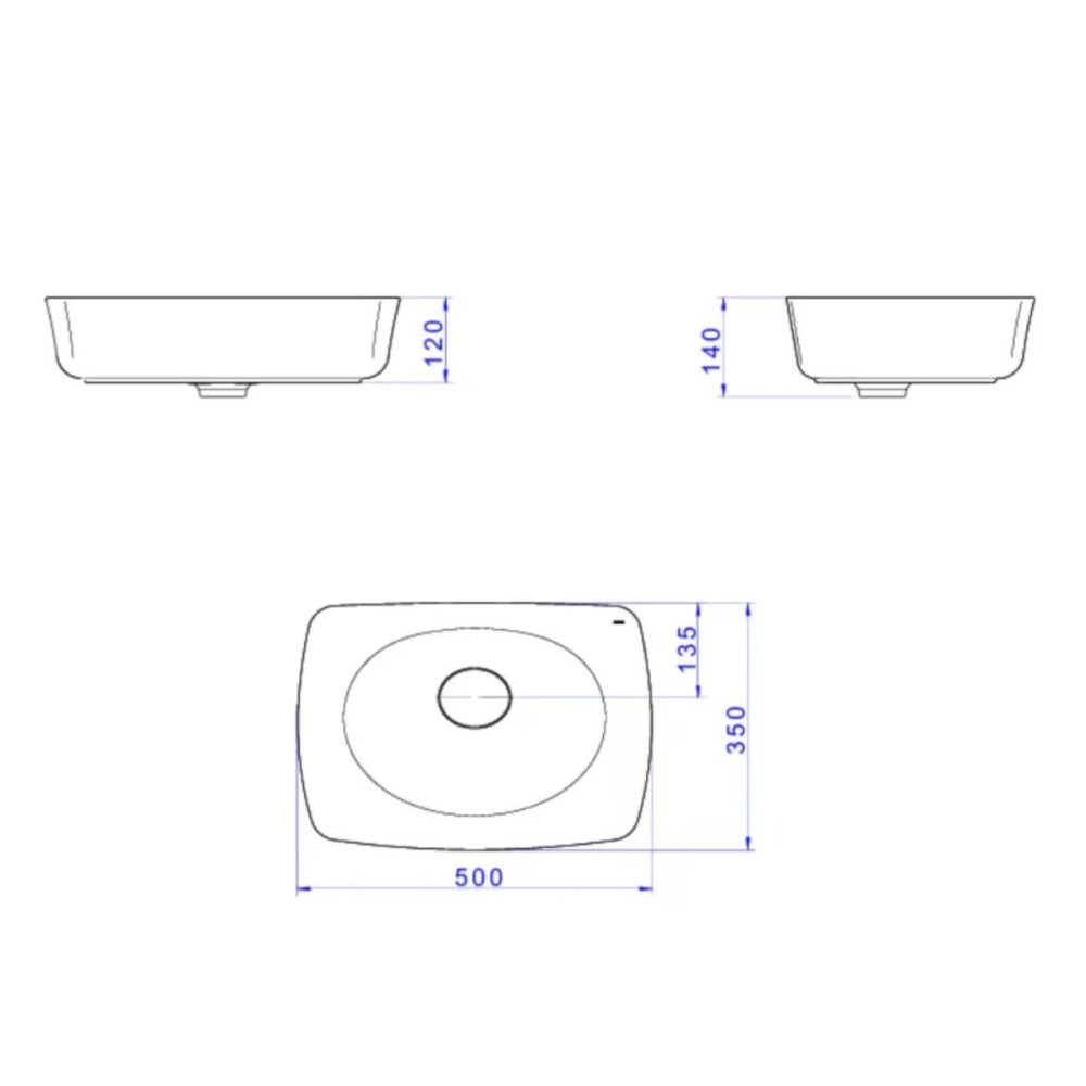 Bacha de apoyo rectangular 50x35 cm Liquid Barbante Deca Bacha De Apoyo Rectangular 50x35 Cm Liquid Barbante Deca