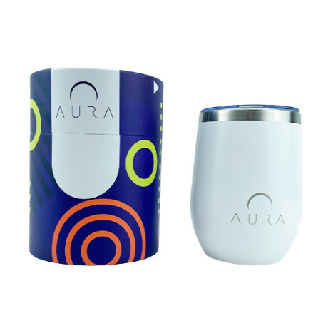 Mate Aura con Tapa 220ML Acero Inoxidable BLANCO