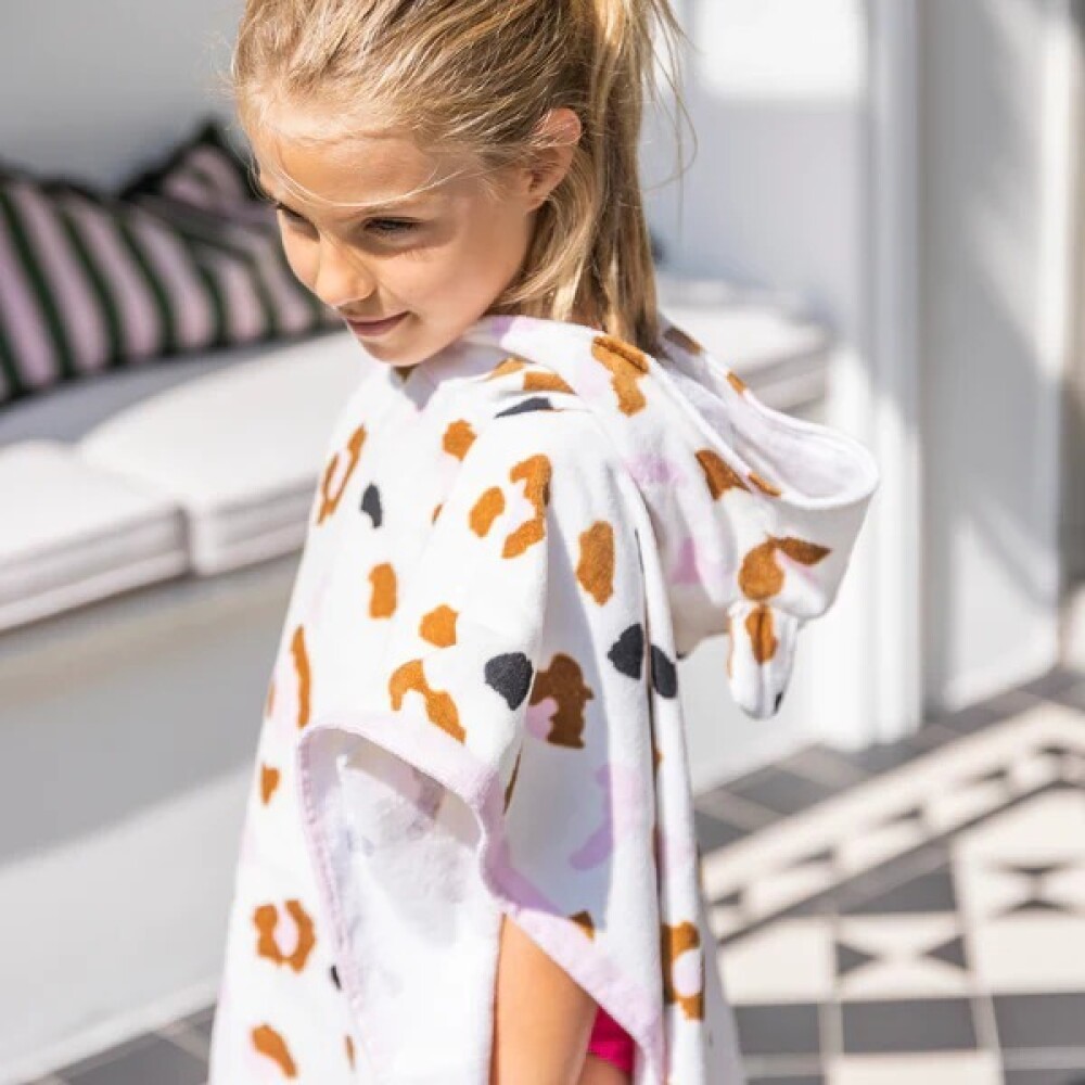 Toalla poncho swim essentials Leopardo