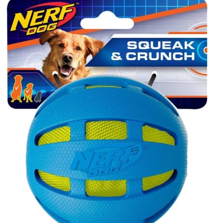 Pelota de Goma para Mascotas Nerf Pet Squishy 10 cm VERDE-AZUL