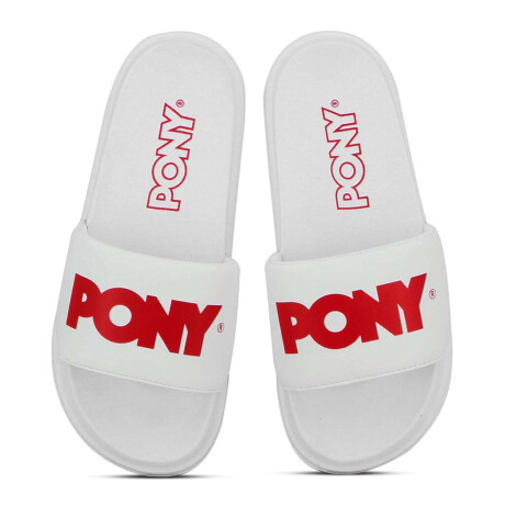 Pony Chancletas Brooklyn C/Logo Blanco-Rojo