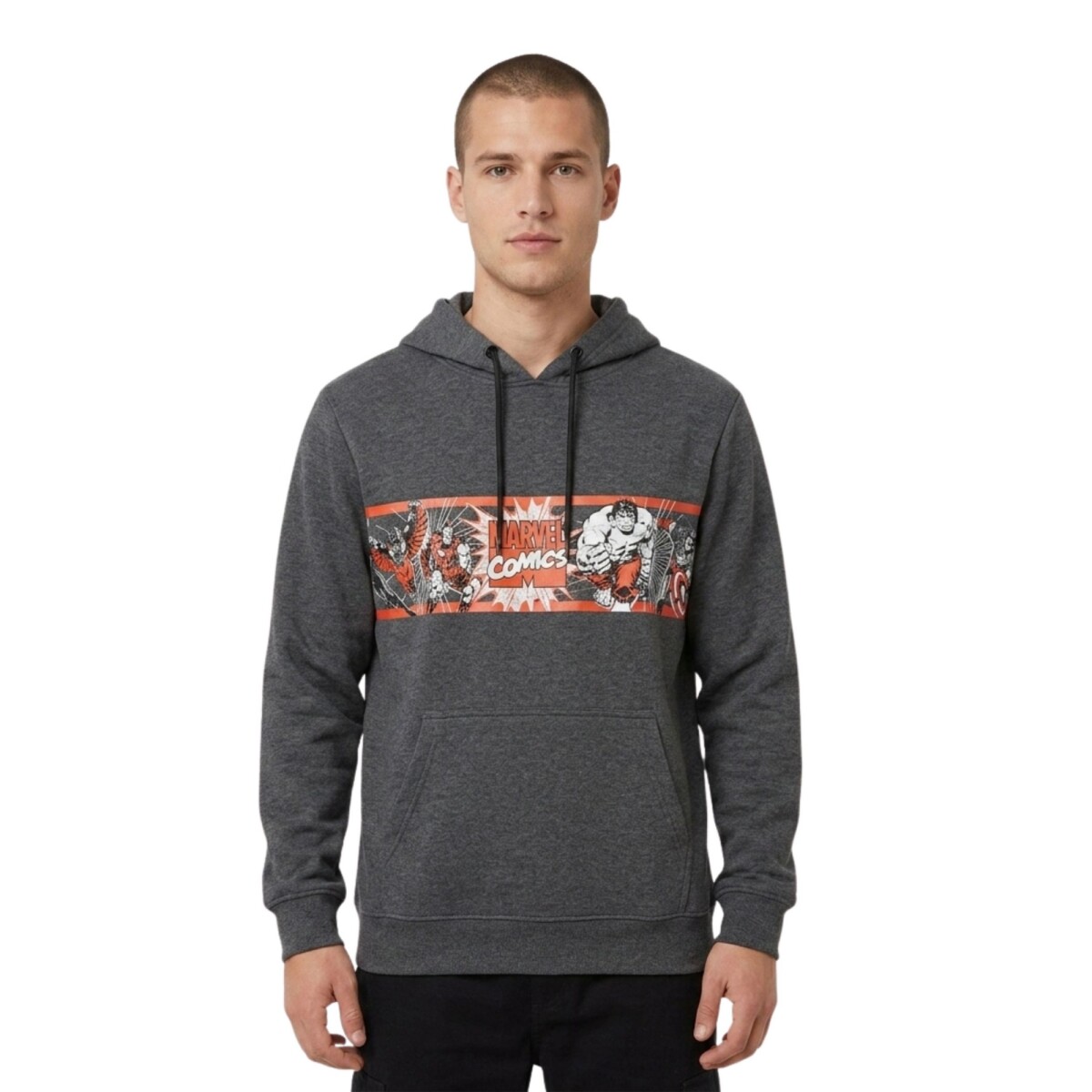 Canguro - Marvel - Marvel Buzo Canguro Hombre de Hombre - AVIAFW24500 - Gris Oscuro 