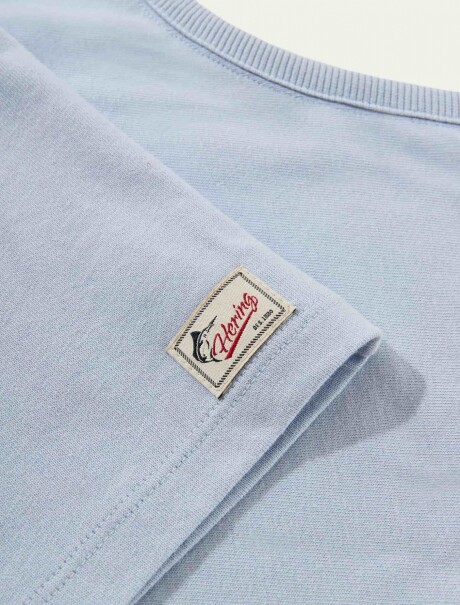 CAMISETA BÁSICA DE LINO SIN MANGAS CELESTE