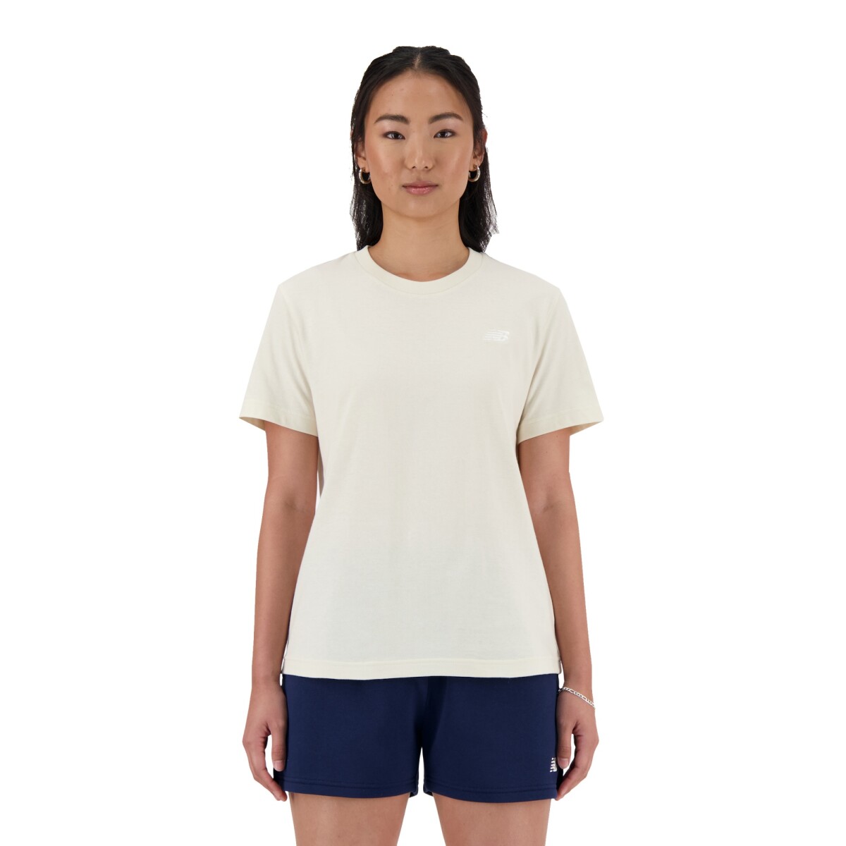 Remera New Balance de Dama - JERSEY SMALL LOGO - WT41509LIN - BEIGE 