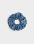 Skunzies De denim Scrunchie - Azul Medio
