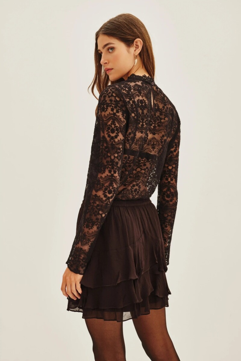 FALDA CHEETA PLAIN Negro