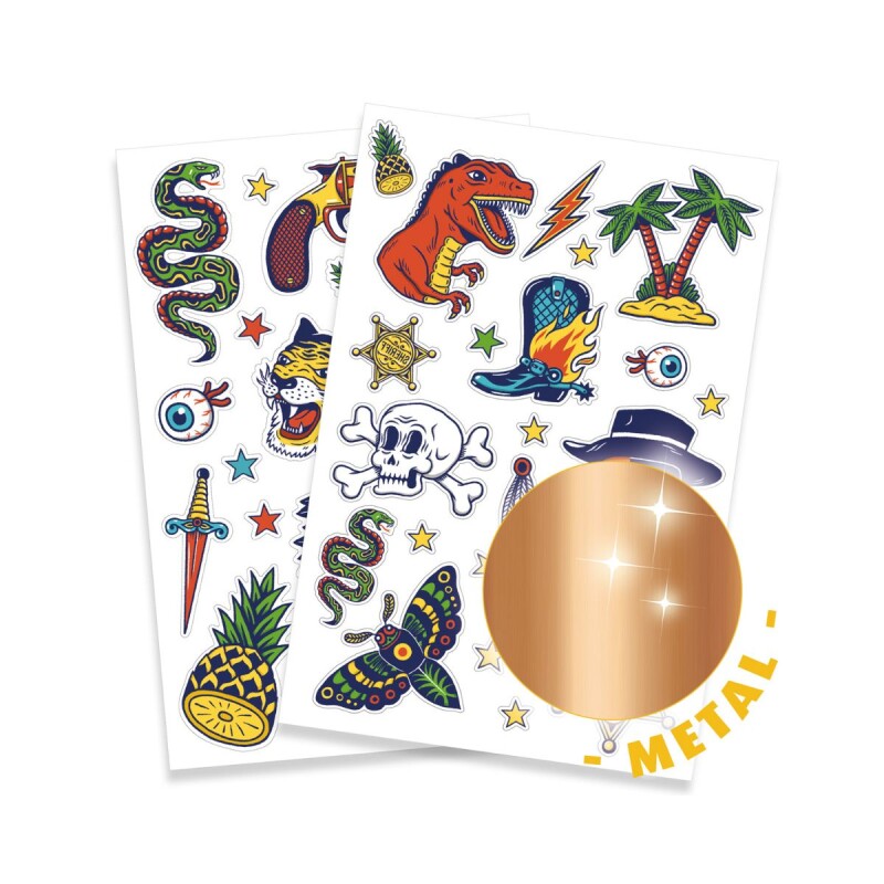 TATTOOS Set X50 Tatuajes Removibles Para Niños +3 Djeco - Bang Bang