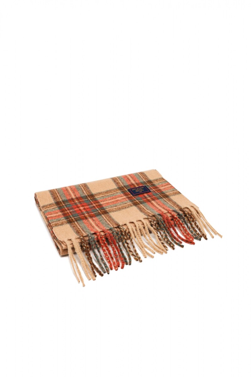Bufanda Cuadrille - Beige/Rojo 