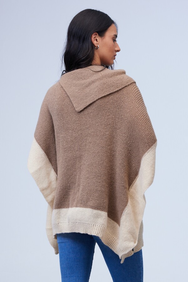 Poncho Colorblock MULTI/TOSTADO